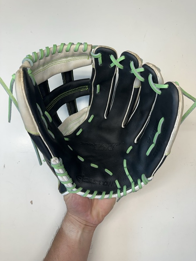 Easton baseball glove after restoration by Blank Bros Glove Co. — cleaned, conditioned, and relaced