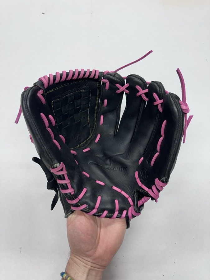 Mizuno baseball glove after restoration by Blank Bros Glove Co. — cleaned, conditioned, and relaced