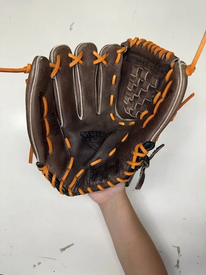 Rawlings baseball glove after restoration by Blank Bros Glove Co. — cleaned, conditioned, and relaced