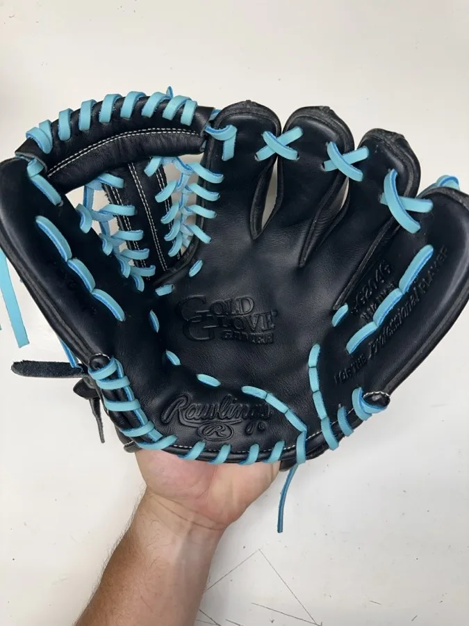 Rawlings baseball glove after restoration by Blank Bros Glove Co. — cleaned, conditioned, and relaced