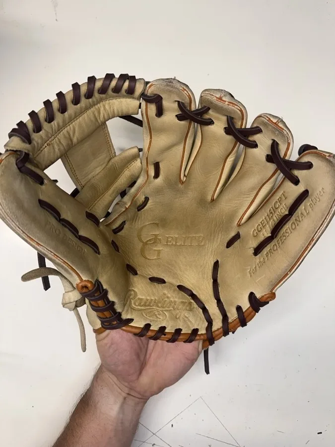 Rawlings baseball glove after restoration by Blank Bros Glove Co. — cleaned, conditioned, and relaced