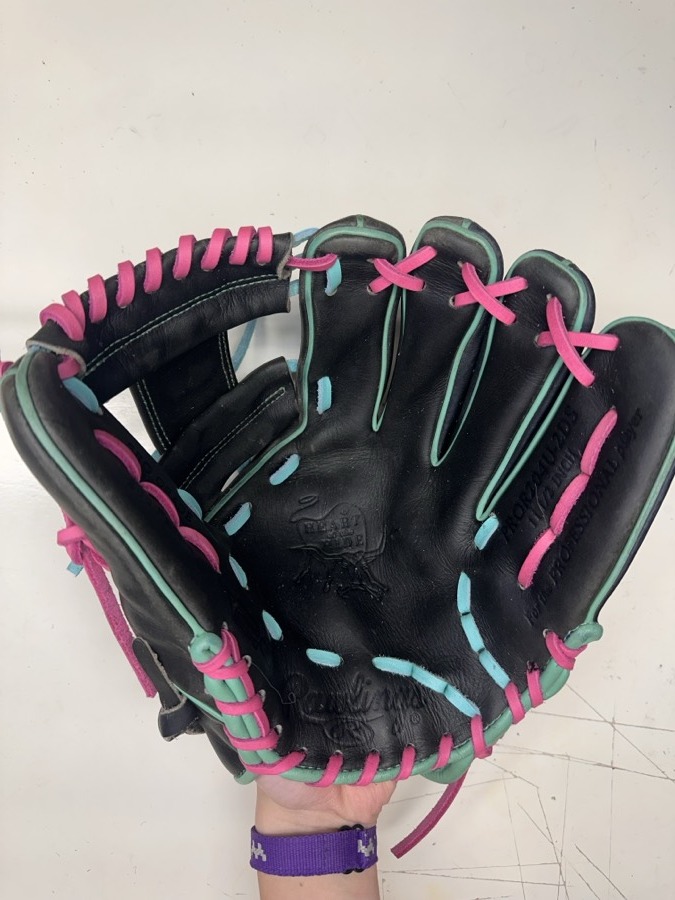 Rawlings baseball glove after restoration by Blank Bros Glove Co. — cleaned, conditioned, and relaced