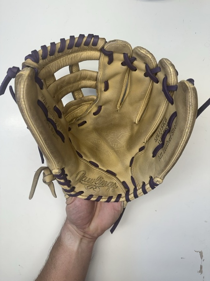 Rawlings baseball glove after restoration by Blank Bros Glove Co. — cleaned, conditioned, and relaced