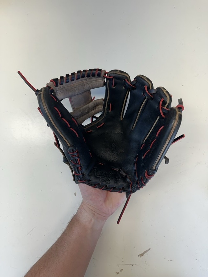 Rawlings baseball glove after restoration by Blank Bros Glove Co. — cleaned, conditioned, and relaced