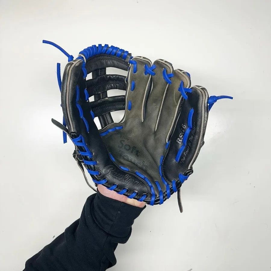 Rawlings baseball glove after restoration by Blank Bros Glove Co. — cleaned, conditioned, and relaced